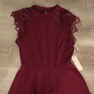 Burgundy mini dress
